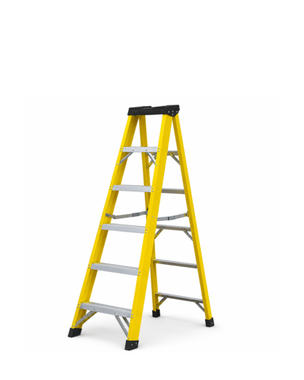 Escalera de tijera de fibra de vidrio con doble acceso FY-08