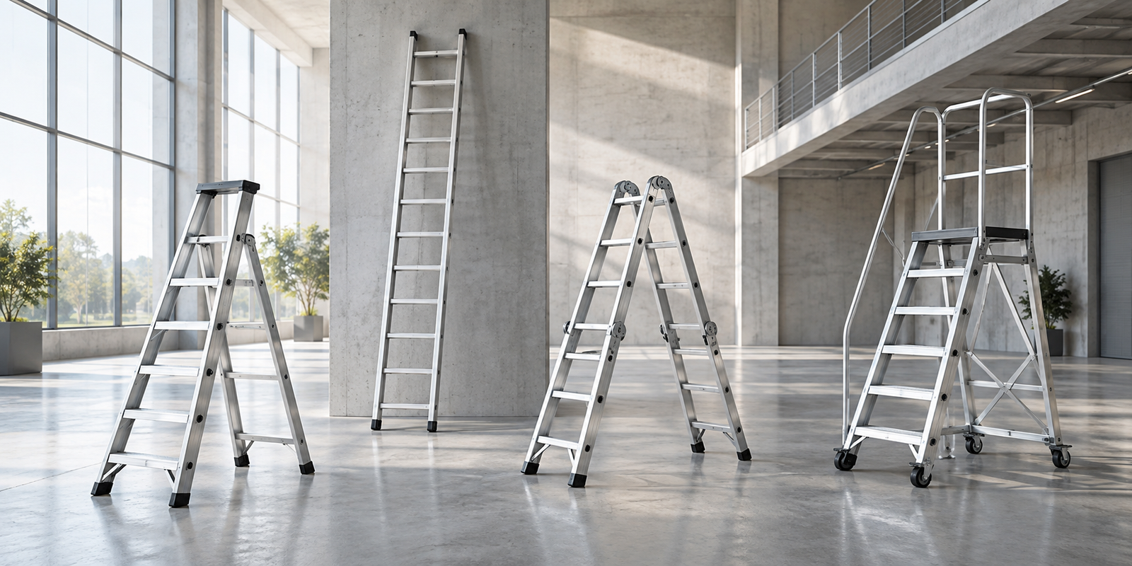 Escalera utilizada a la altura correcta